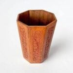 Wooden Dustbin carven | nakshi || bluetrack wf - Image 3